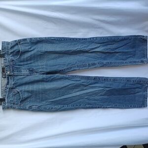 Baileys Point Black Men's Size 34 x 32 Light Wash Blue Denim Straight Leg Jeans